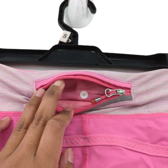 Lululemon Women 6 Run Pace Cropped Leggings Pinkelicious Wee Are From Space Pink - Picture 8 of 14